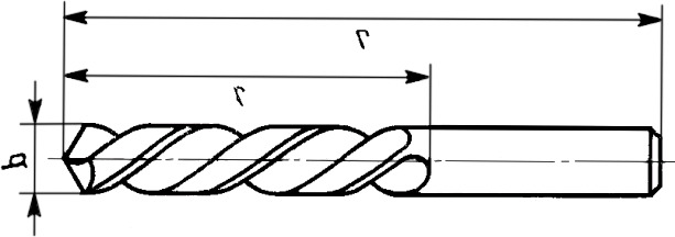 Сверла твердосплавные монолитные, чертеж